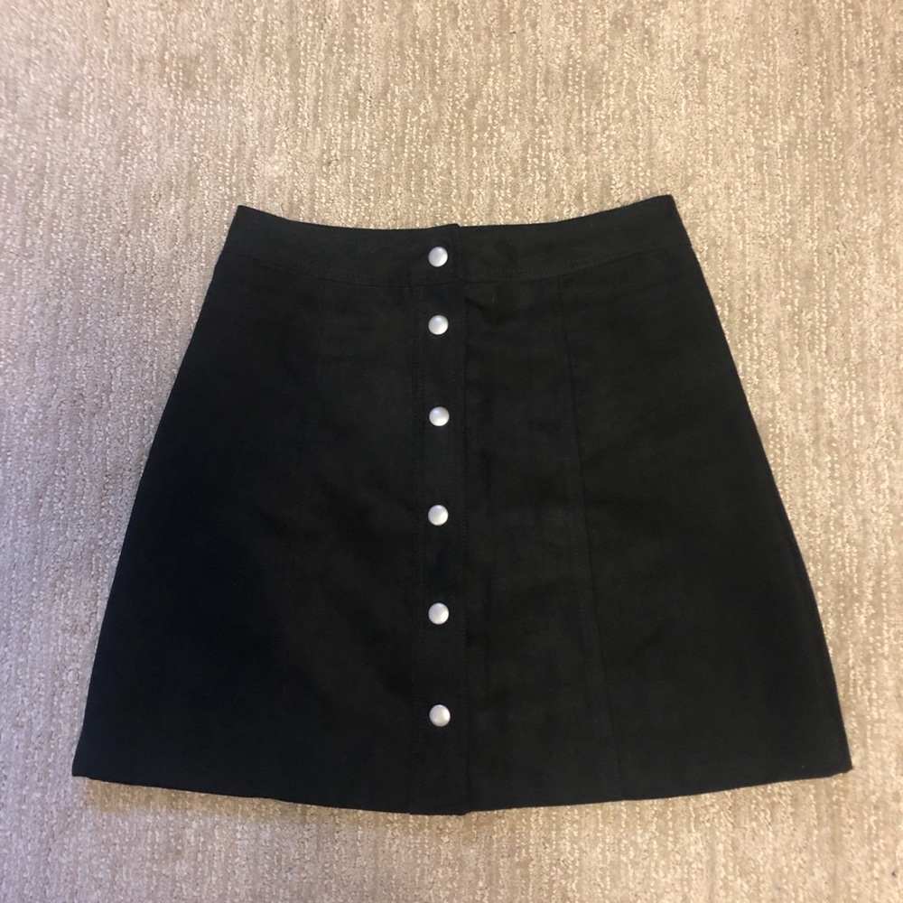 Black suede skirt